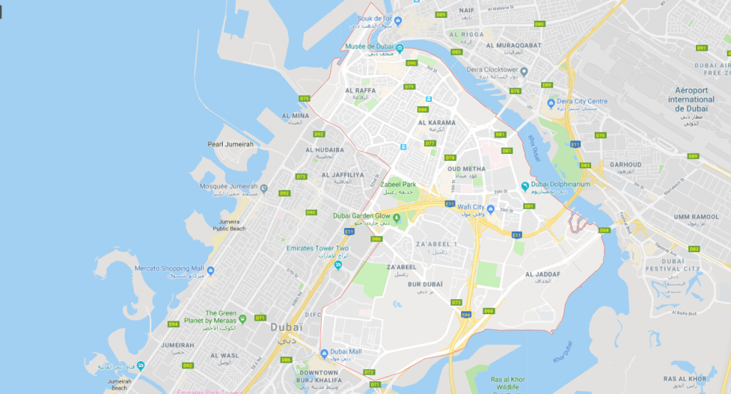 Le quartier de Bur Dubaï 2 - Dubai Immobilier bur dubai map - Immobilier Dubai