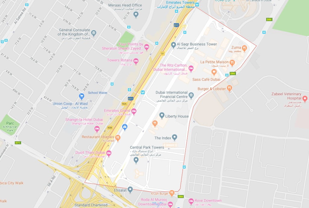 Le quartier de DIFC 2 - Dubai Immobilier difc map - Immobilier Dubai
