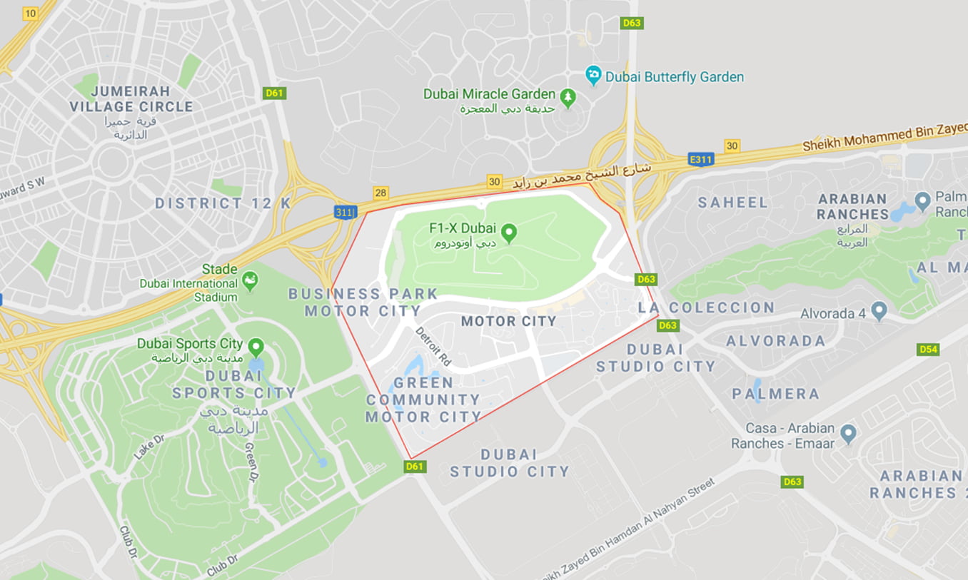 Le quartier de Motor City Dubai Immobilier